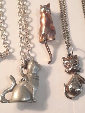 Cats Neclases And Brooch